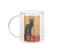 Fabulous Mug Verre Double Paroi - Tournee Du Chat Noir Steinlen Retro Vintage Affiches - Tasse a Cafe et The Isotherme 330ml Effet Suspendu Anti-Brulure Imprime en France