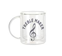 Fabulous Mug Verre Double Paroi - Treble Maker Music Musician Instrument Solfeggio - Tasse a Cafe et The Isotherme 330ml Effet Suspendu Anti-Brulure Imprime en France