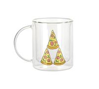 Fabulous Mug Verre Double Paroi - Tri Pizza Tri force Parodie Jeux Video Vintage Retro Gaming - Tasse a Cafe et The Isotherme 330ml Effet Suspendu Anti-Brulure Imprime en France