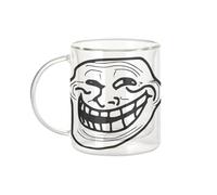 Fabulous Mug Verre Double Paroi - Troll Face Ugly Fun Meme Internet Blague - Tasse a Cafe et The Isotherme 330ml Effet Suspendu Anti-Brulure Imprime en France