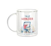 Fabulous Mug Verre Double Paroi - True Heroes - Architect Profession Tasse a Cafe et The Isotherme 330ml Effet Suspendu Anti-Brulure Imprime en France