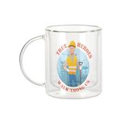 Fabulous Mug Verre Double Paroi - True Heroes - Construction Worker Job Hero Tasse a Cafe et The Isotherme 330ml Effet Suspendu Anti-Brulure Imprime en France
