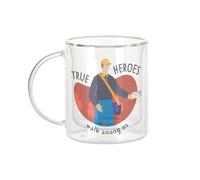 Fabulous Mug Verre Double Paroi - True Heroes - Postman Job Tasse a Cafe et The Isotherme 330ml Effet Suspendu Anti-Brulure Imprime en France