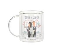 Fabulous Mug Verre Double Paroi - True Heroes - Waiter Restaurant Job Tasse a Cafe et The Isotherme 330ml Effet Suspendu Anti-Brulure Imprime en France