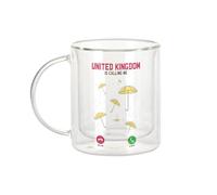 Fabulous Mug Verre Double Paroi - United Kingdom Is Calling Me Rain Umbrella Stereotype - Tasse a Cafe et The Isotherme 330ml Effet Suspendu Anti-Brulure Imprime en France