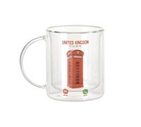 Fabulous Mug Verre Double Paroi - United Kingdom Is Calling Me Red Telephone Booth London - Tasse a Cafe et The Isotherme 330ml Effet Suspendu Anti-Brulure Imprime en France