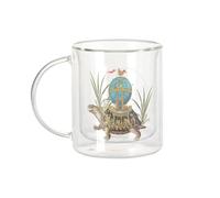 Fabulous Mug Verre Double Paroi - Vaisseau Tortue Collage Art Surréalisme Jules Verne Fantastique - Tasse a Cafe et The Isotherme 330ml Effet Suspendu Anti-Brulure Imprime en France
