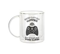 Fabulous Mug Verre Double Paroi - Video Games - Money Can't Buy Happiness Gaming Tasse a Cafe et The Isotherme 330ml Effet Suspendu Anti-Brulure Imprime en France