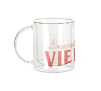 Fabulous Mug Verre Double Paroi - Vienna Minimalist Vienne Voyage Autriche Mozart - Tasse a Cafe et The Isotherme 330ml Effet Suspendu Anti-Brulure Imprime en France
