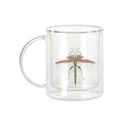 Fabulous Mug Verre Double Paroi - Vintage Insecte Botanique Collage Nature Illustration Géometrie - Tasse a Cafe et The Isotherme 330ml Effet Suspendu Anti-Brulure Imprime en France