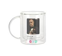 Fabulous Mug Verre Double Paroi - Vito Corleone Parrain Mafia Réseau Social Rencontre Amour - Tasse a Cafe et The Isotherme 330ml Effet Suspendu Anti-Brulure Imprime en France