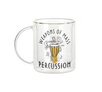 Fabulous Mug Verre Double Paroi - Weapons of Mass Percussion Musique Musicien Djembe - Tasse a Cafe et The Isotherme 330ml Effet Suspendu Anti-Brulure Imprime en France