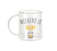 Fabulous Mug Verre Double Paroi - Weekend in Rum Evening Aperitif Rome - Tasse a Cafe et The Isotherme 330ml Effet Suspendu Anti-Brulure Imprime en France
