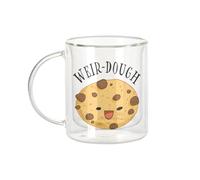Fabulous Mug Verre Double Paroi - Weir-dough Jeux de Mots Nourriture Biscuit - Tasse a Cafe et The Isotherme 330ml Effet Suspendu Anti-Brulure Imprime en France