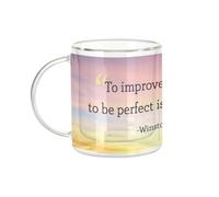 Fabulous Mug Verre Double Paroi - Winston Churchill To Improve Citation Inspirante Motivation - Tasse a Cafe et The Isotherme 330ml Effet Suspendu Anti-Brulure Imprime en France
