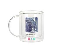 Fabulous Mug Verre Double Paroi - Xénomorph Réseau Alien Extraterreste Social Rencontre Amour - Tasse a Cafe et The Isotherme 330ml Effet Suspendu Anti-Brulure Imprime en France