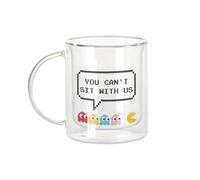 Fabulous Mug Verre Double Paroi - You Can't Sit With Us Pixel Art Jeux Video Parodie Retro Gaming 1980 - Tasse a Cafe et The Isotherme 330ml Effet Suspendu Anti-Brulure Imprime en France