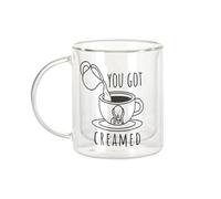 Fabulous Mug Verre Double Paroi - You Got Creamed Coffee Cream Milk - Tasse a Cafe et The Isotherme 330ml Effet Suspendu Anti-Brulure Imprime en France