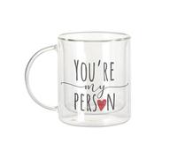 Fabulous Mug Verre Double Paroi - You're My Person Anniversary Celebration Gift Ideas Couple Marriage Love - Tasse a Cafe et The Isotherme 330ml Effet Suspendu Anti-Brulure Imprime en France