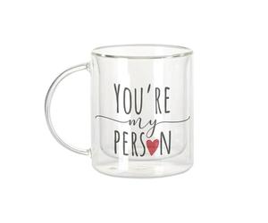 Fabulous Mug Verre Double Paroi - You're My Person Anniversary Celebration Gift Ideas Couple Marriage Love - Tasse a Cafe et The Isotherme 330ml Effet Suspendu Anti-Brulure Imprime en France