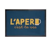 Fabulous Paillasson Bleu - L'Apéro C'est la Vie Soirée Apéro Fête Bière - Dimensions: 60x40cm