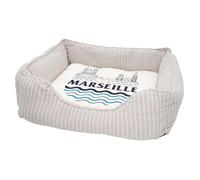 Fabulous Panier pour Chien et Chat Rembourré - Marseille Minimalist France Ville Pastis Om - Lit Confortable avec Coussin Déhoussable et Lavable Couchage Moelleux Imprimé en France Base Antidérapante