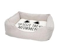 Fabulous Panier pour Chien et Chat Rembourré - Seize The meowment Cat Pets Cute - Lit Confortable avec Coussin Déhoussable et Lavable Couchage Moelleux Imprimé en France Base Antidérapante