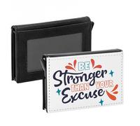 Fabulous Porte-Cartes Automatique Anti-RFID - Be Stronger Than Your Excuse Typographie Message Motivation Workout - Portefeuille Intelligent avec Ejection Rapide des Cartes Etui Securise Aluminium et