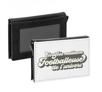 Fabulous Porte-Cartes Automatique Anti-RFID - Certifiée Meilleure Footballeuse de l'univers Football Sport Ballon - Portefeuille Intelligent avec Ejection Rapide des Cartes Etui Securise Aluminium et