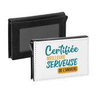 Fabulous Porte-Cartes Automatique Anti-RFID - Certifiée Meilleure Serveuse de l'univers Café Restaurant Brasserie - Portefeuille Intelligent avec Ejection Rapide des Cartes Etui Securise Aluminium et