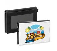Fabulous Porte-Cartes Automatique Anti-RFID - I Rhum Man Fête Cocktail Plage - Portefeuille Intelligent avec Ejection Rapide des Cartes Etui Securise Aluminium et Similicuir Imprime en France
