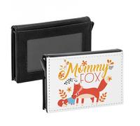 Fabulous Porte-Cartes Automatique Anti-RFID - Mommy Fox Drawing Illustration Drill - Portefeuille Intelligent avec Ejection Rapide des Cartes Etui Securise Aluminium et Similicuir Imprime en France