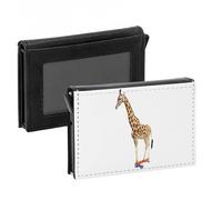 Fabulous Porte-Cartes Automatique Anti-RFID - Skate Girafe Collage Vintage Illustration Art Humour Parody Animal - Portefeuille Intelligent avec Ejection Rapide des Cartes Etui Securise Aluminium et