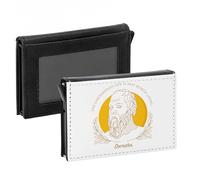 Fabulous Porte-Cartes Automatique Anti-RFID - The Unexamined Life is Not Worth Living Socrates Quote Wisdom Philosophy Inspire - Portefeuille Intelligent avec Ejection Rapide des Cartes Etui Securise