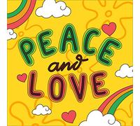 Fabulous Poster Affiche Peace and Love Arc en Ciel Hippie Psychedelique 70's Couleurs