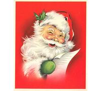 Fabulous Poster Affiche Pere Noel Clin D'Oeil Vintage Retro Santa Claus 50's
