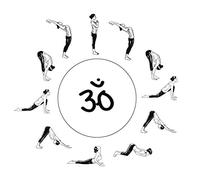 Fabulous Poster Affiche Salutation au Soleil Surya Namaskar Yoga Asanas
