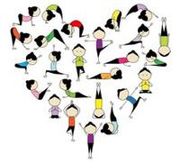 Fabulous Poster Coeur posture de yoga multicolor (61cm x 66cm) G