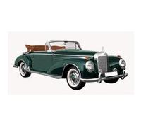 Fabulous Poster Mercedes décapotable vert foncé vintage (30x74cm) Vert G