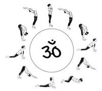 Fabulous Poster Salutation au soleil surya namaskar yoga (61cm x 62cm)