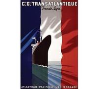 Fabulous Poster Transatlantique paquebot affiche ancienne (42 cm x 65 cm) G