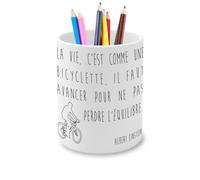 Fabulous Pot à Crayon en Céramique - Citations Célèbres Albert Einstein la Vie c'Est Comme une Bicyclette il Faut Avancer Pour ne Pas Perdre l'Équilibre - 325 ml