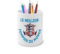 Fabulous Pot à Crayon en Céramique - Le Meilleur Pompier du Monde Sauveteur Sapeur Pompier Incendie Accident - 325 ml