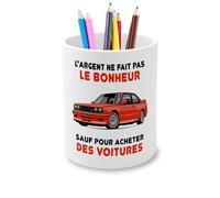 Fabulous Pot à Crayon en Céramique - Voiture - L'argent ne Fait Pas le Bonheur - 325 ml