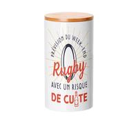 Fabulous Pot en Céramique avec couvercle Bambou - Rugby avec un risque de Cuite Sport Rugby Apéro - 887 ml (30 oz) - Bocal à ustensiles