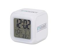 Fabulous Réveil Cube Lumineux Blanc - Attachiante Femme Attachante Chiante Jeu de Mot - 7,8 x 7,8 x 7,8 cm - Retro Éclairage Multicolore LED