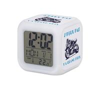 Fabulous Réveil Cube Lumineux Blanc - J'Peux Pas Y'a Grand Prix Moto Course Mécanique GP - 7,8 x 7,8 x 7,8 cm - Retro Éclairage Multicolore LED