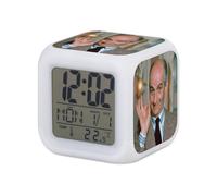 Fabulous Réveil Cube Lumineux Blanc - Louis De Funes Acteur Francais Comedie - 7,8 x 7,8 x 7,8 cm - Retro Éclairage Multicolore LED