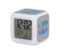 Fabulous Réveil Cube Lumineux Gris - Dormir C'est pour Les Faibles Humour Bébé - 7,8 x 7,8 x 7,8 cm - Retro Éclairage Multicolore LED