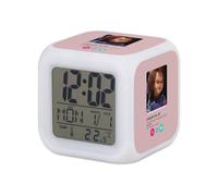 Fabulous Réveil Cube Lumineux Rose - Chucky Réseau Social Rencontre Amour - 7,8 x 7,8 x 7,8 cm - Retro Éclairage Multicolore LED